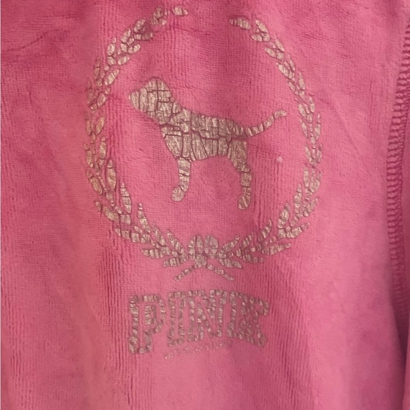 VS PINK HTF VIBTAGE RARE BLING “INVITE ONLY” FAUX FUR HOODIE sz. L - Picture 4 of 8